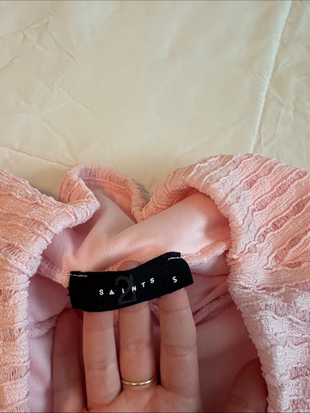 Pink Ruffled Knit Mini Skirt - Picture 2 of 3